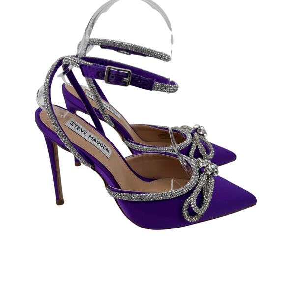 Steve Madden Heels Viable Pump‎ High Heels Women's Size 6.5 Jeweled Rhinestone - Picture 3 of 11